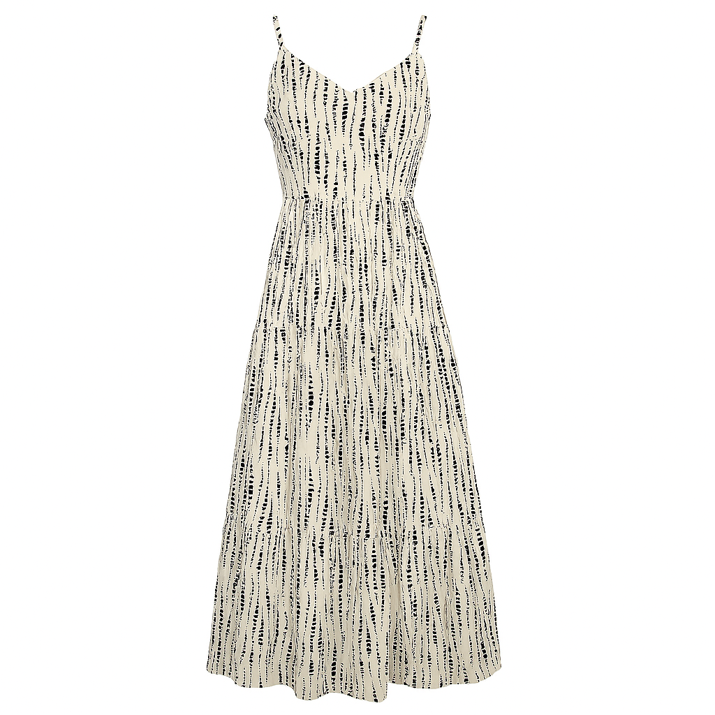 Midi dress with thin straps printed - Noelia