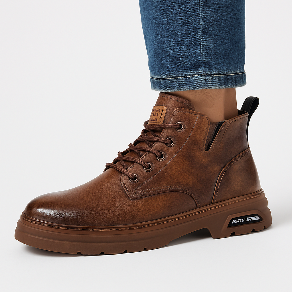 Men's casual leather ankle boots - Roderick