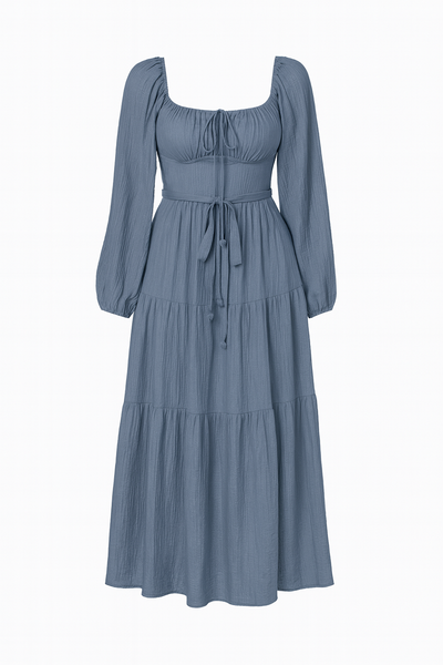 Long dress with square neckline - Liora