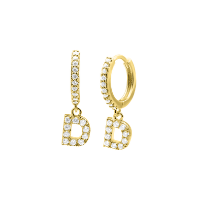 Shiny Letter earrings 18K gold-plated