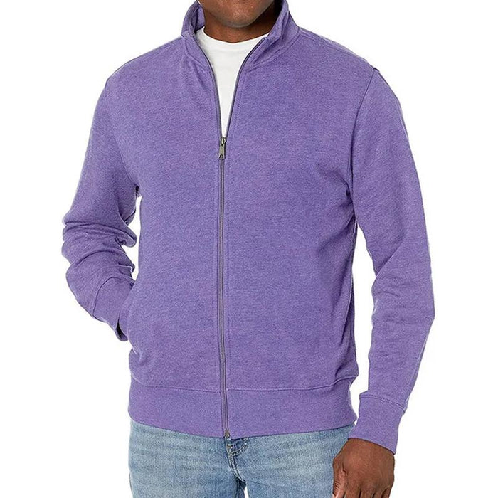 Men's sporty zip-up sweatshirt with stand-up collar