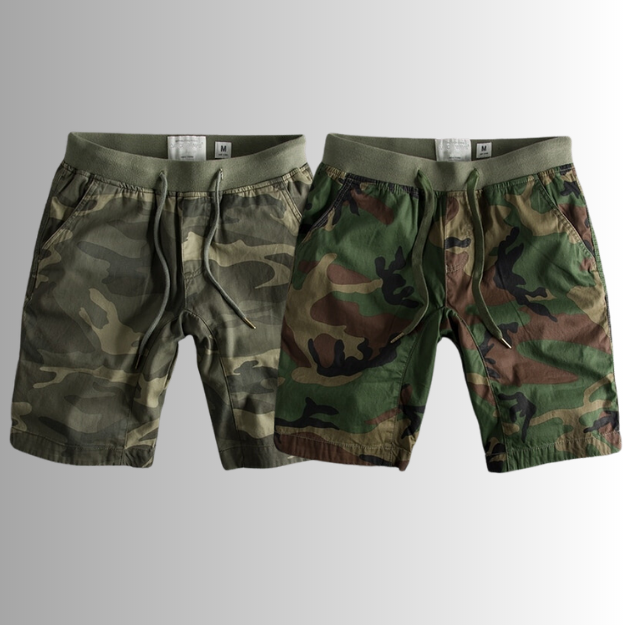 Men's Camouflage Cotton Drawstring Shorts - Calvin