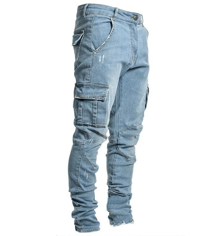 Men's Denim Multi-Pocket Cargo Jeans - Rylan