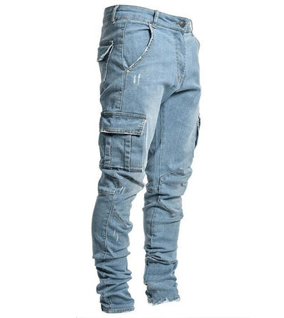 Men's Denim Multi-Pocket Cargo Jeans - Rylan