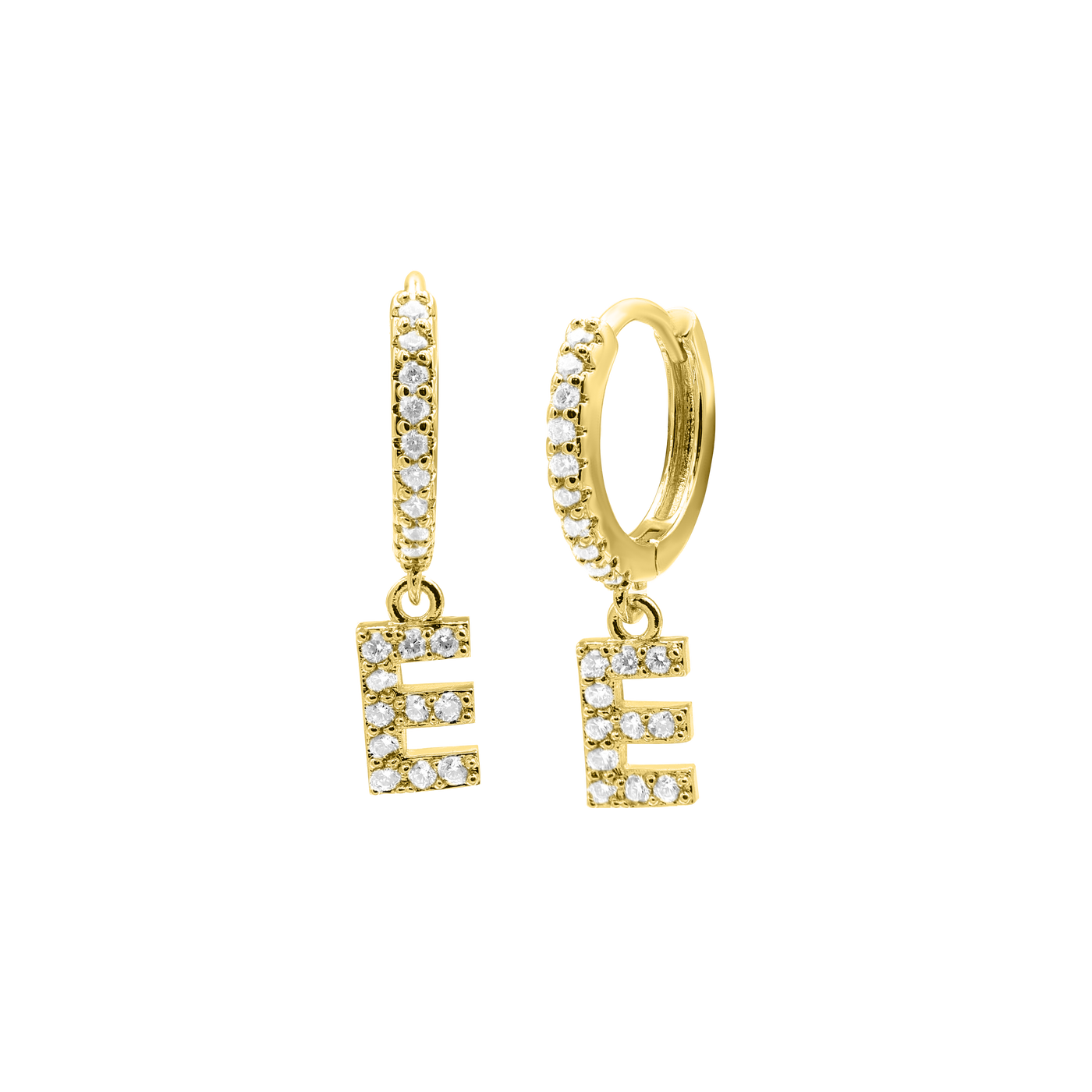Shiny Letter earrings 18K gold-plated