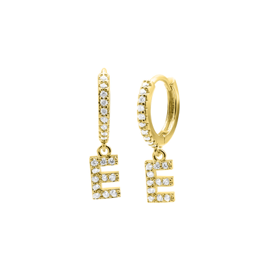 Shiny Letter earrings 18K gold-plated