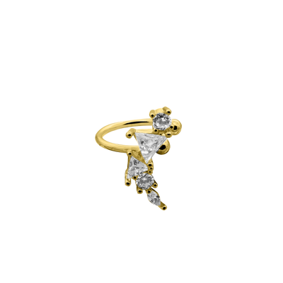 Leaf Crystal Earcuff 14K gold-plated