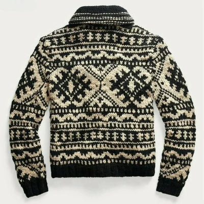 Men's Zip-Up Patterned Knit Cardigan - Edan