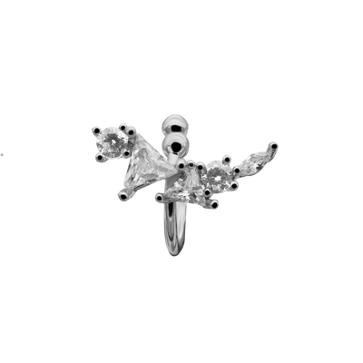 Leaf Crystal Earcuff 14K gold-plated