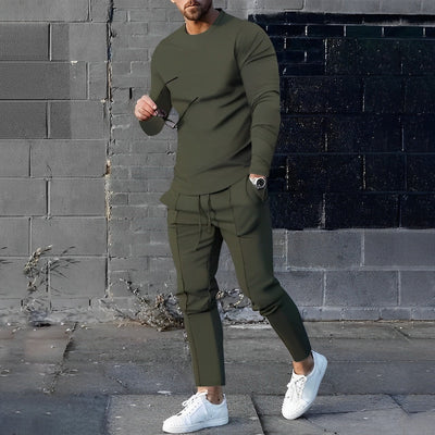 Set - Men - Long Sleeve T-Shirt and Cropped Joggers - Elian