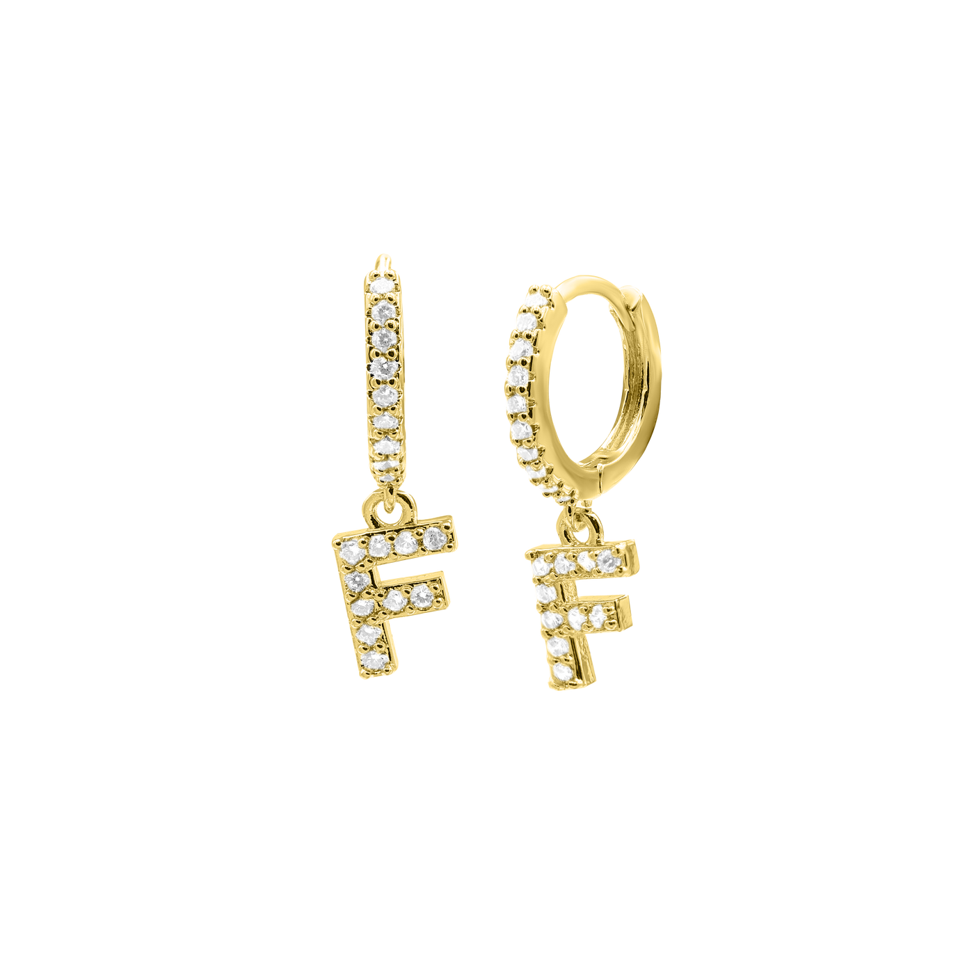 Shiny Letter earrings 18K gold-plated