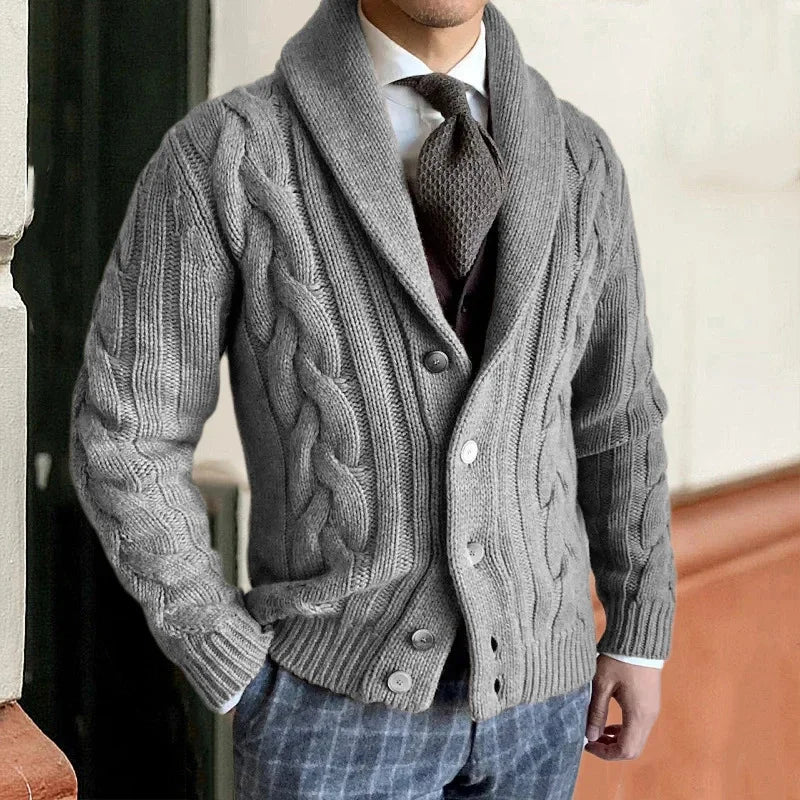 Warm men's cardigan for autumn and winter