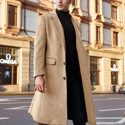 Men’s Long Wool-Blend Formal Overcoat - Victor