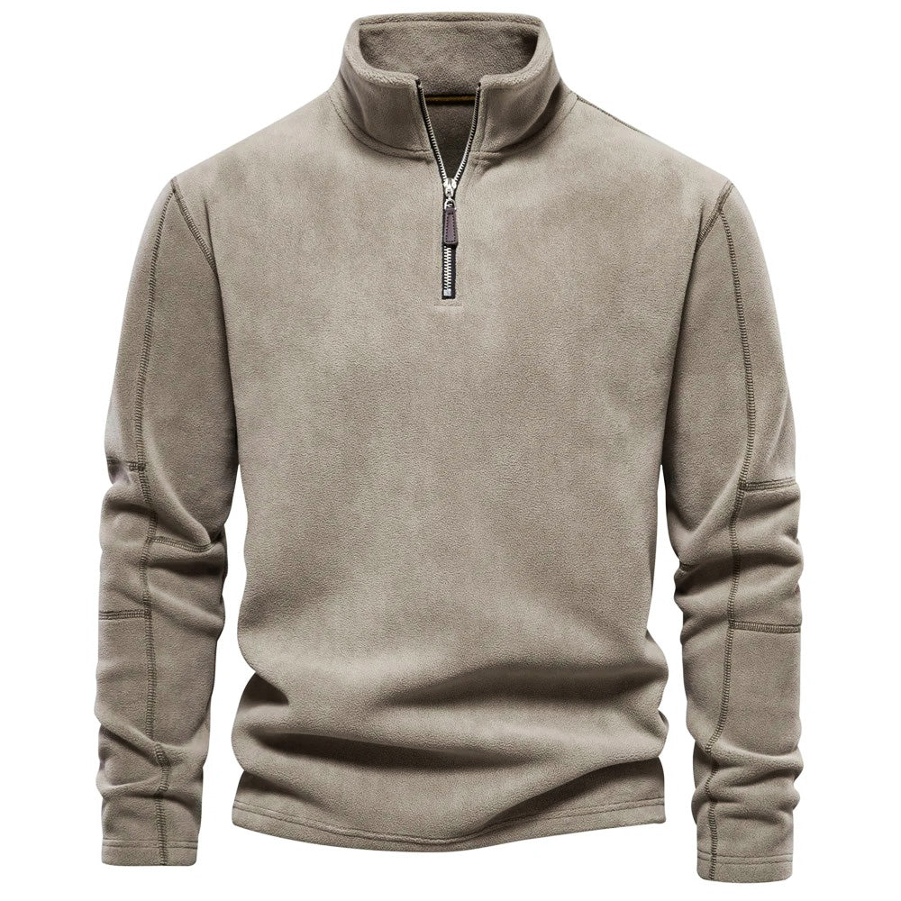 Fleece Pullover - Men - Quarter-Zip High Neck - Lightweight Warmth - Elias