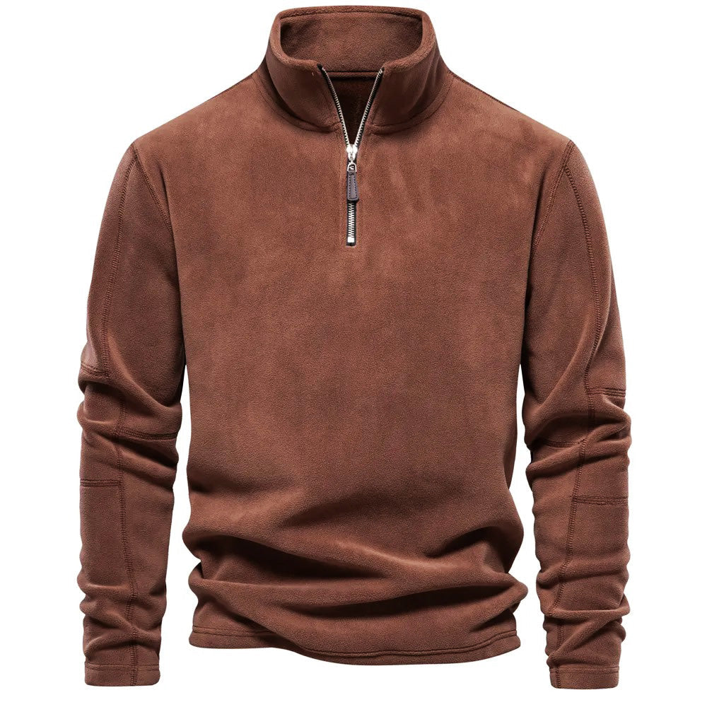 Fleece Pullover - Men - Quarter-Zip High Neck - Lightweight Warmth - Elias