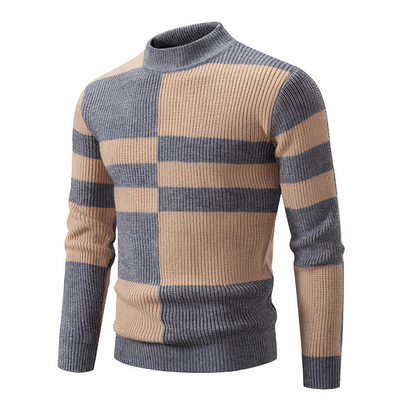 FRANCE - Knitted patchwork jumper for men