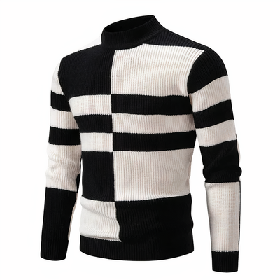FRANCE - Knitted patchwork jumper for men