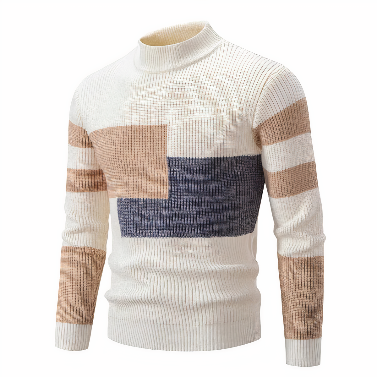 FRANCE - Knitted patchwork jumper for men