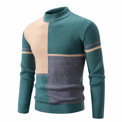 FRANCE - Knitted patchwork jumper for men