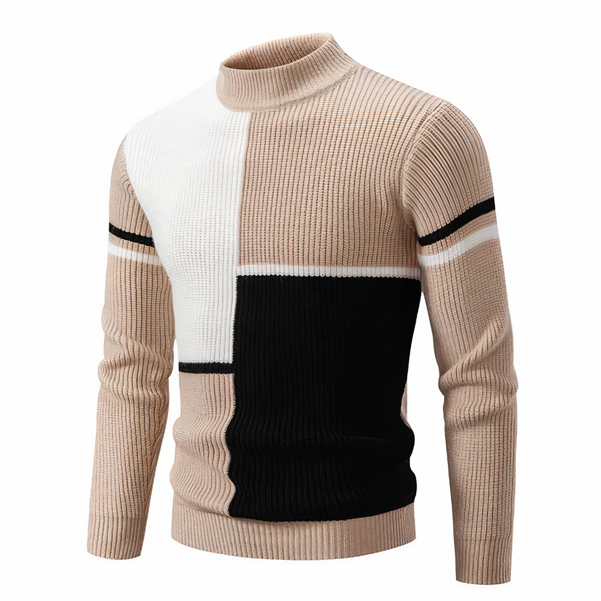 FRANCE - Knitted patchwork jumper for men