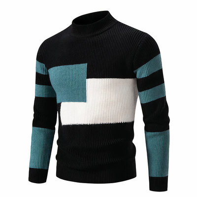 FRANCE - Knitted patchwork jumper for men
