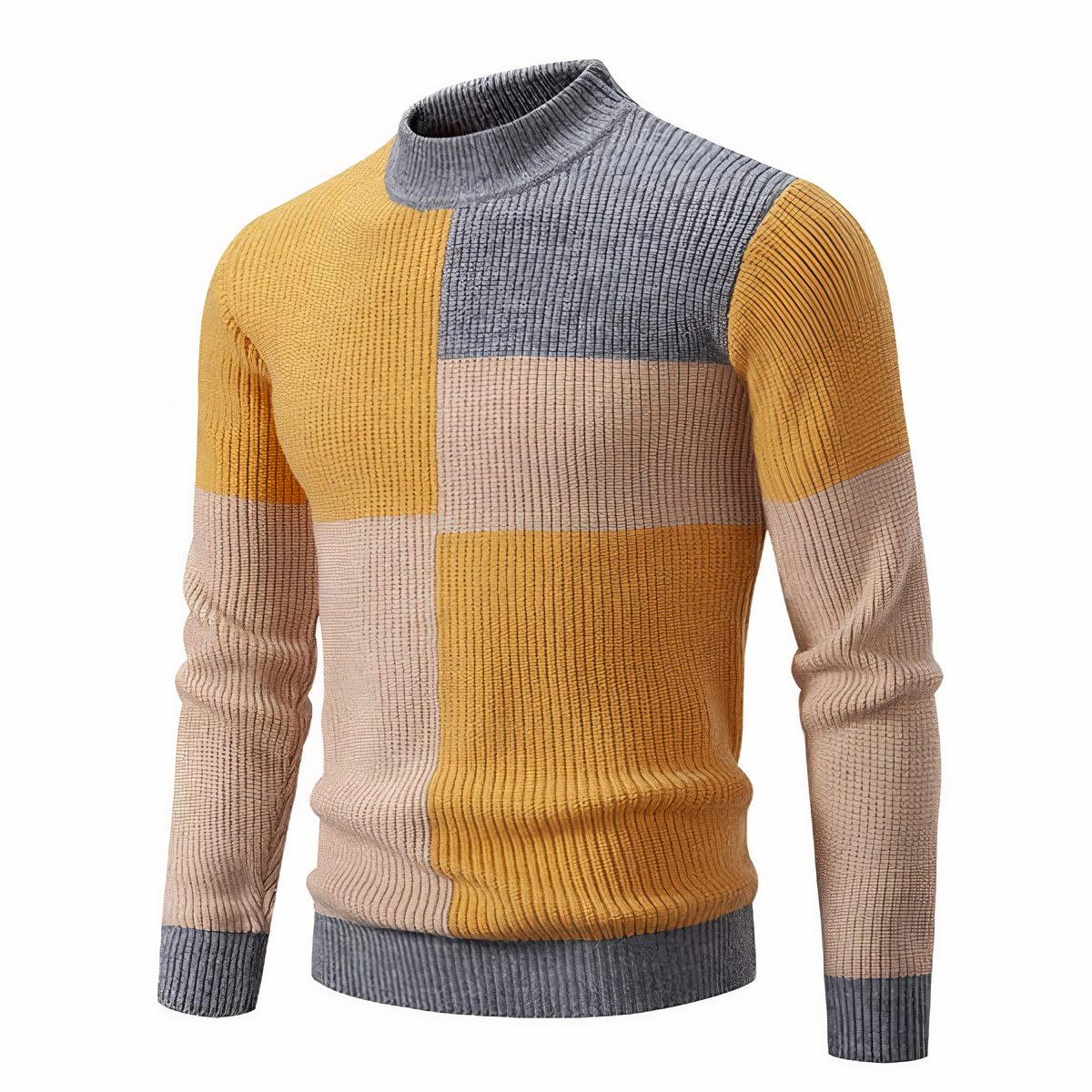FRANCE - Knitted patchwork jumper for men