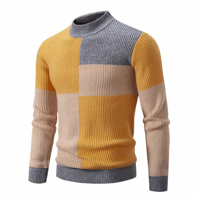 FRANCE - Knitted patchwork jumper for men