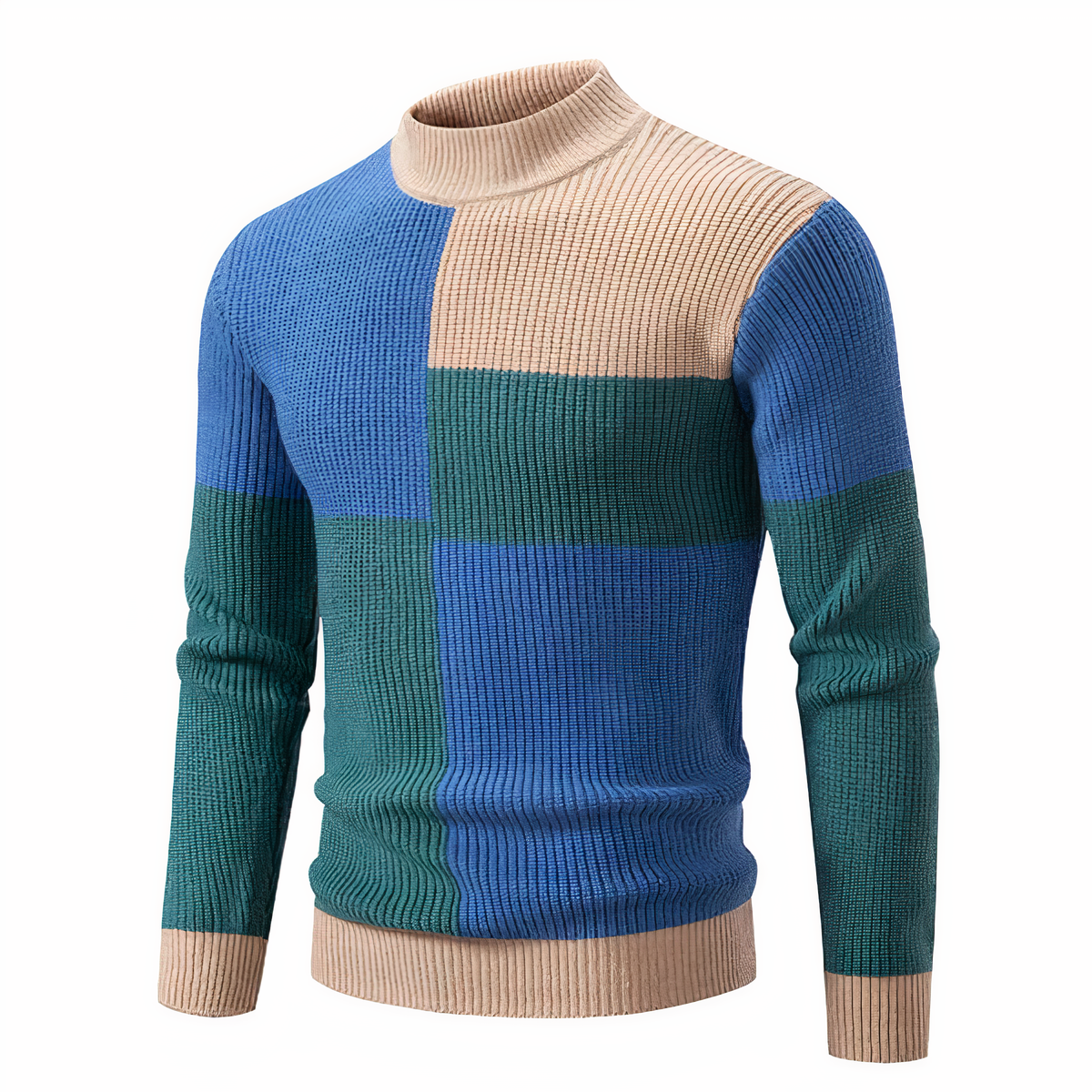 FRANCE - Knitted patchwork jumper for men