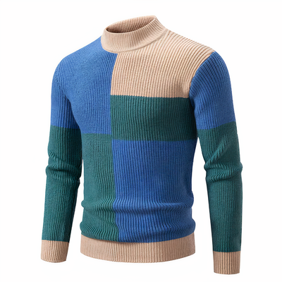 FRANCE - Knitted patchwork jumper for men