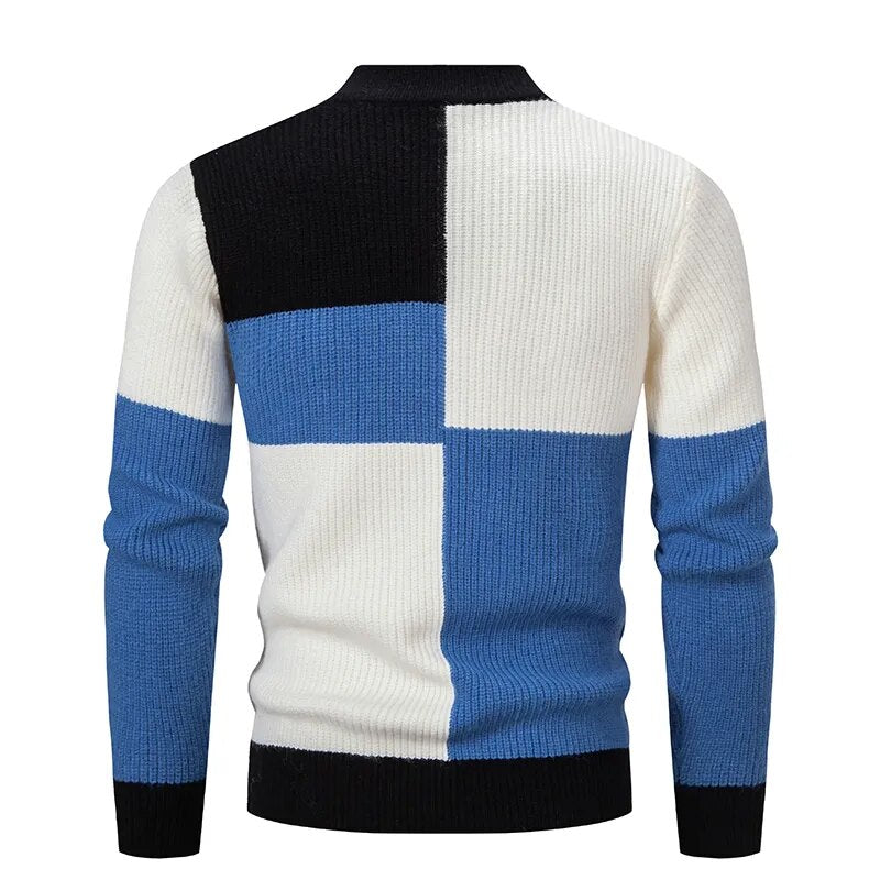 FRANCE - Knitted patchwork jumper for men