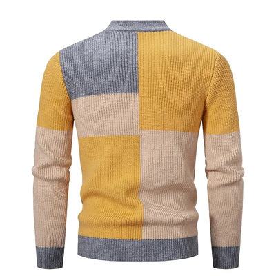 FRANCE - Knitted patchwork jumper for men