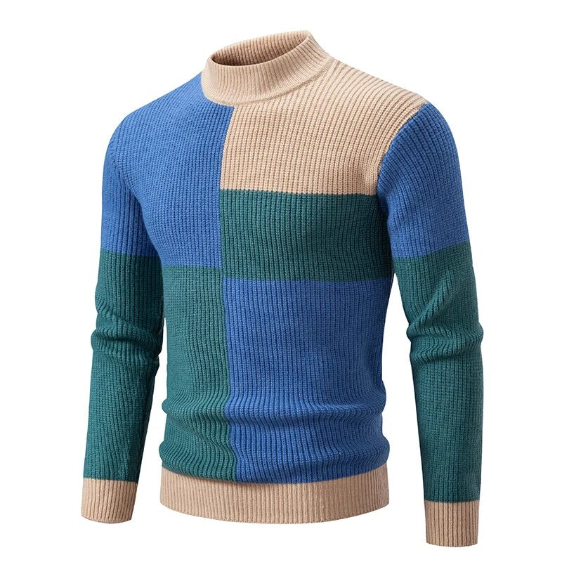FRANCE - Knitted patchwork jumper for men