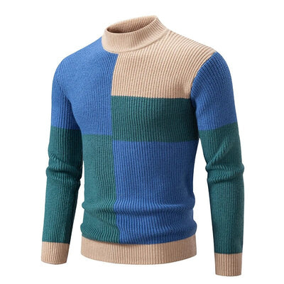 FRANCE - Knitted patchwork jumper for men