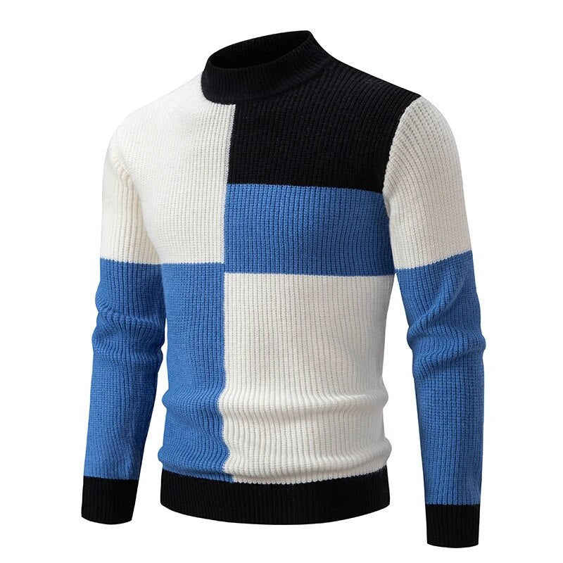 FRANCE - Knitted patchwork jumper for men