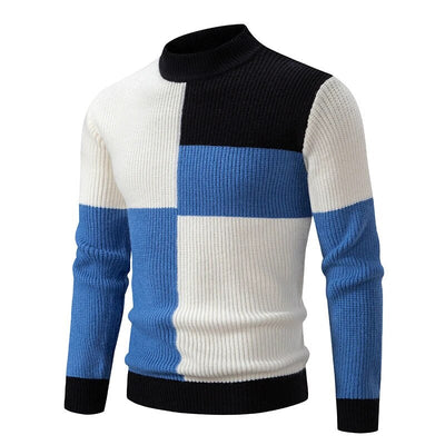 FRANCE - Knitted patchwork jumper for men