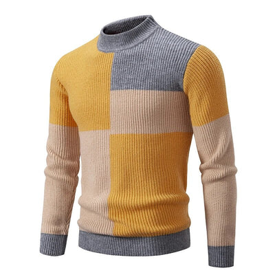 FRANCE - Knitted patchwork jumper for men