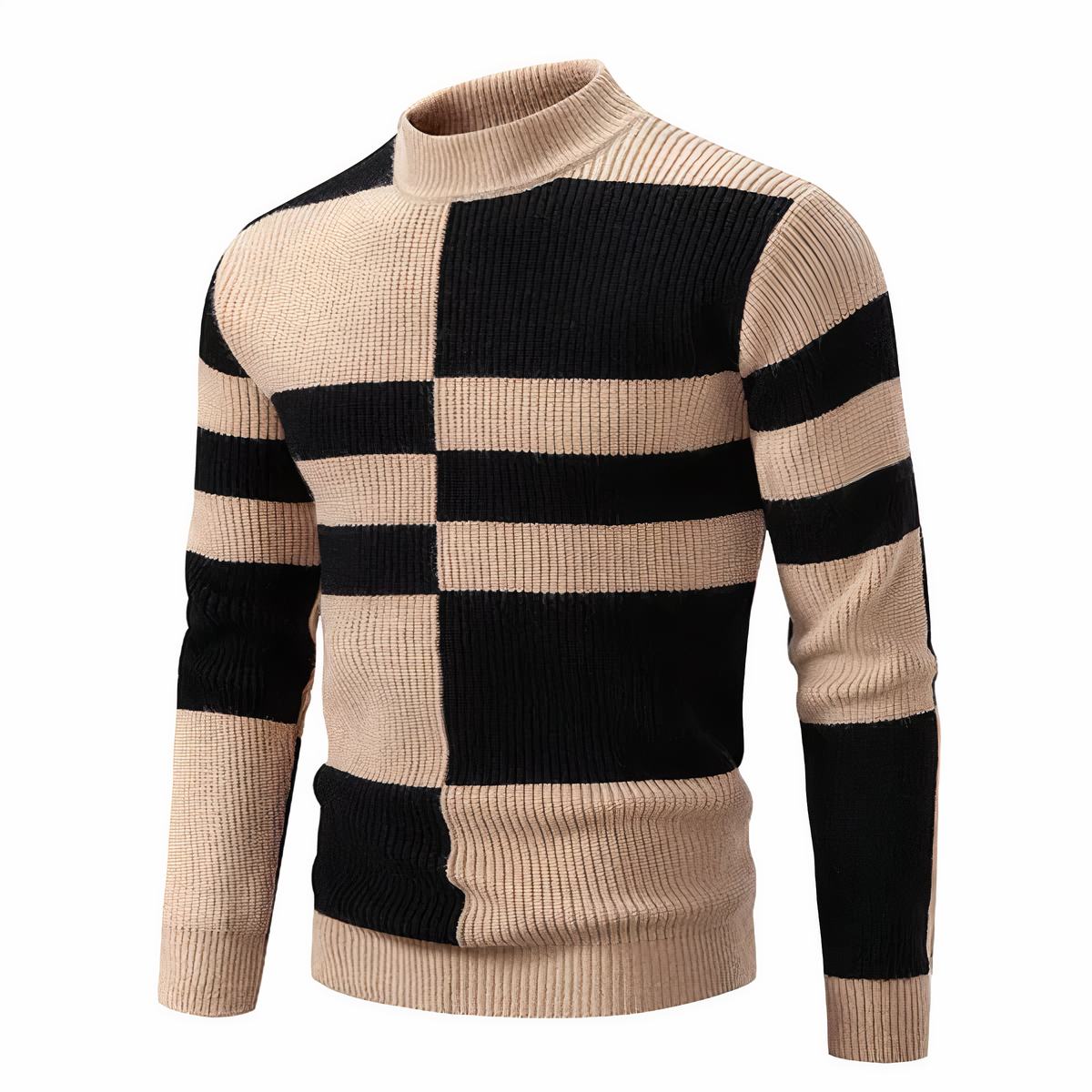 FRANCE - Knitted patchwork jumper for men