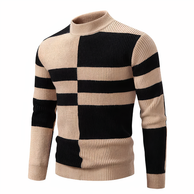 FRANCE - Knitted patchwork jumper for men