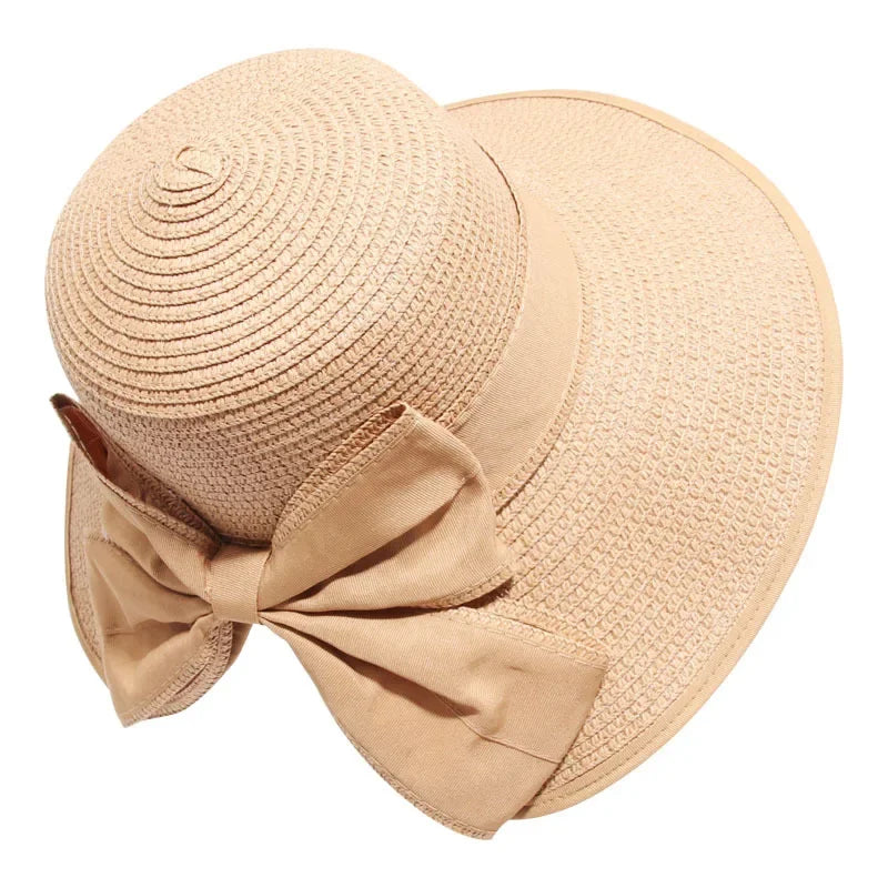 Foldable large brim floppy straw hat