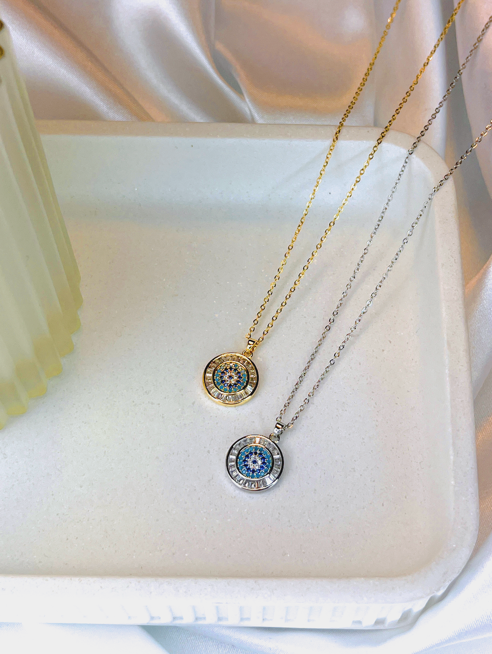 Crystal Nazar necklace 14K gold-plated