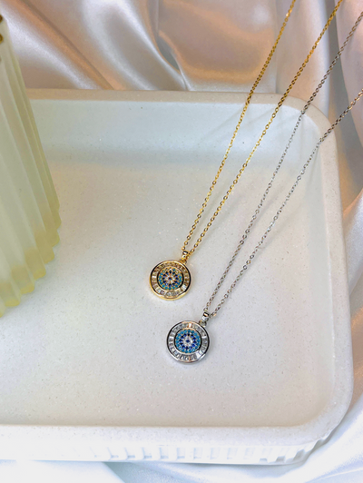 Crystal Nazar necklace 14K gold-plated