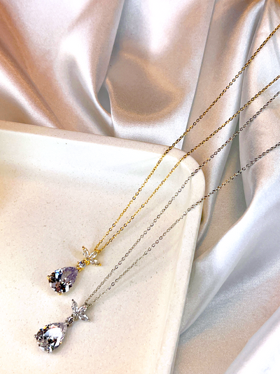 Lotus drop chain 14K gold-plated