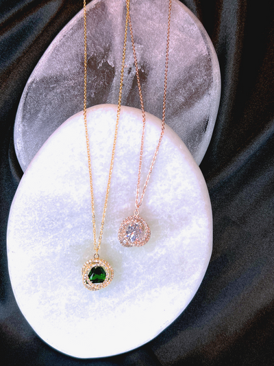 Trapped pyramid chain 14K gold-plated