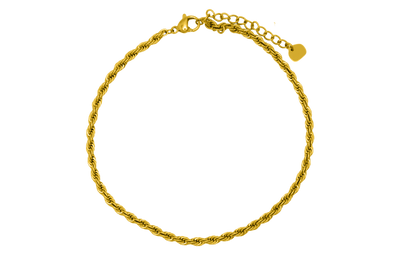 Twisted anklet 14K gold-plated