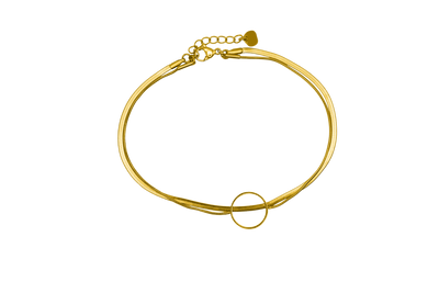 Double Round Sleek Anklet 14K Gold-plated