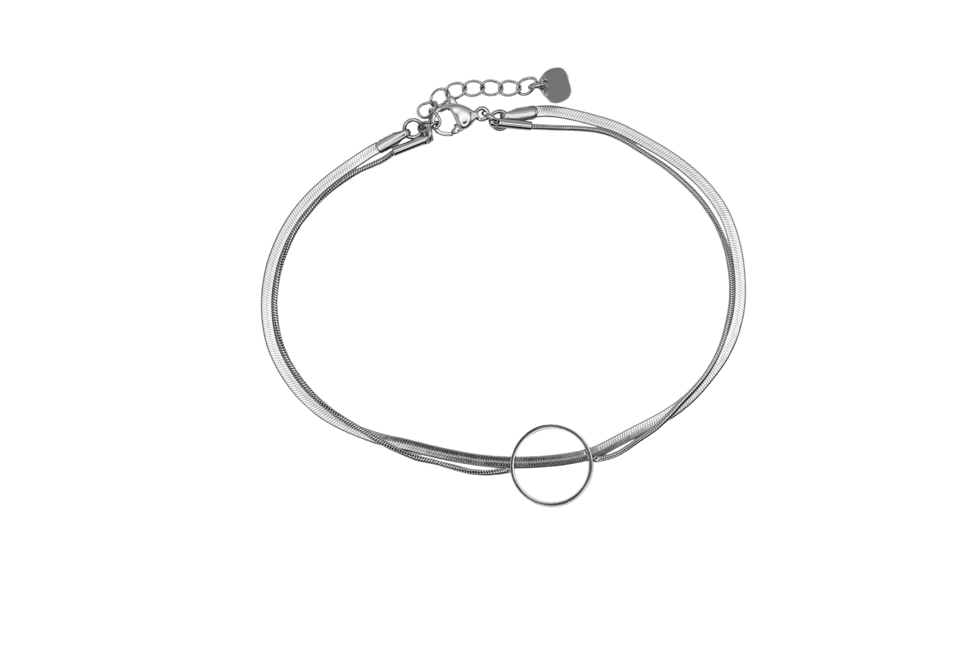 Double Round Sleek Anklet 14K Gold-plated