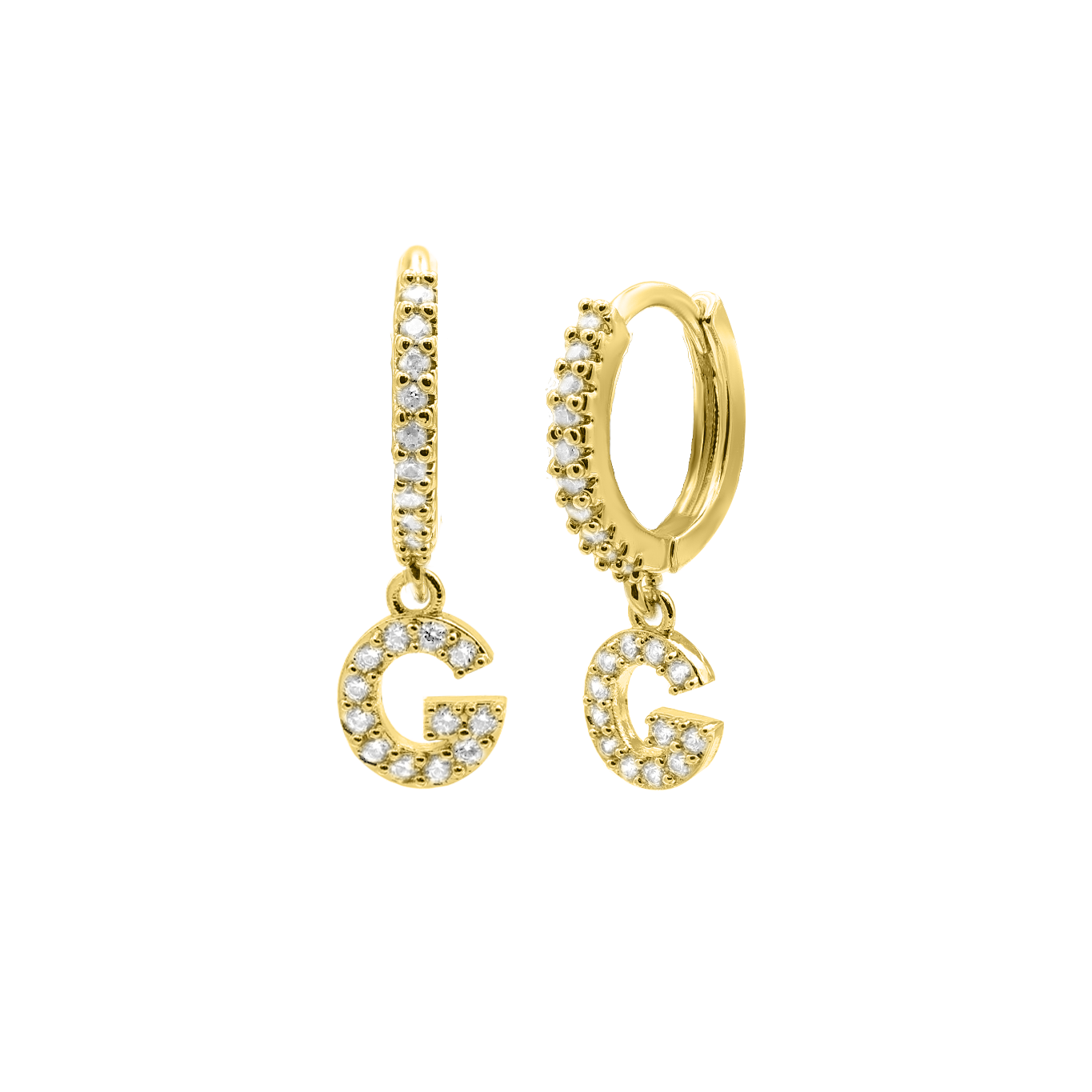 Shiny Letter earrings 18K gold-plated