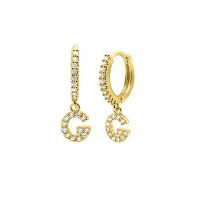 Shiny Letter earrings 18K gold-plated