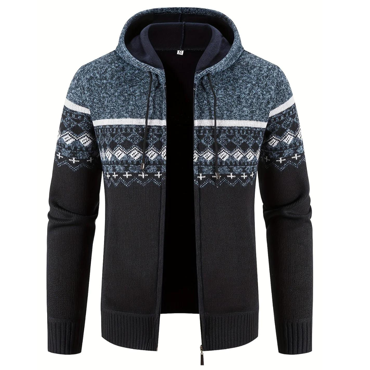 Gavin - Hooded cardigan with zip fastening