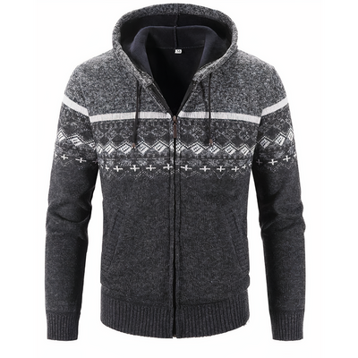 Gavin - Hooded cardigan with zip fastening